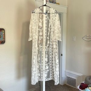 white lace cover up